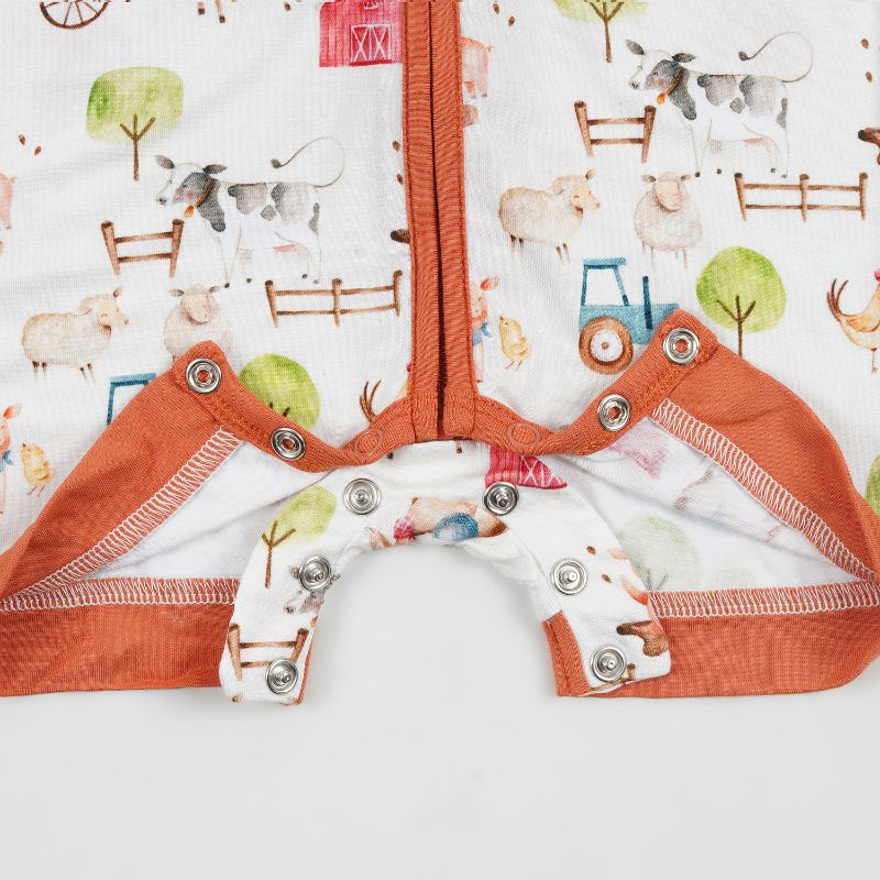 Farm Buddies Half Sleeves Zipper Romper