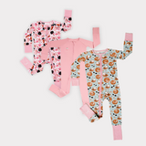 Butterchoc, Signature Pink & Hamptons Long Sleeves Zipper Rompers combo