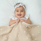 Vanilla Dots Knit Blanket