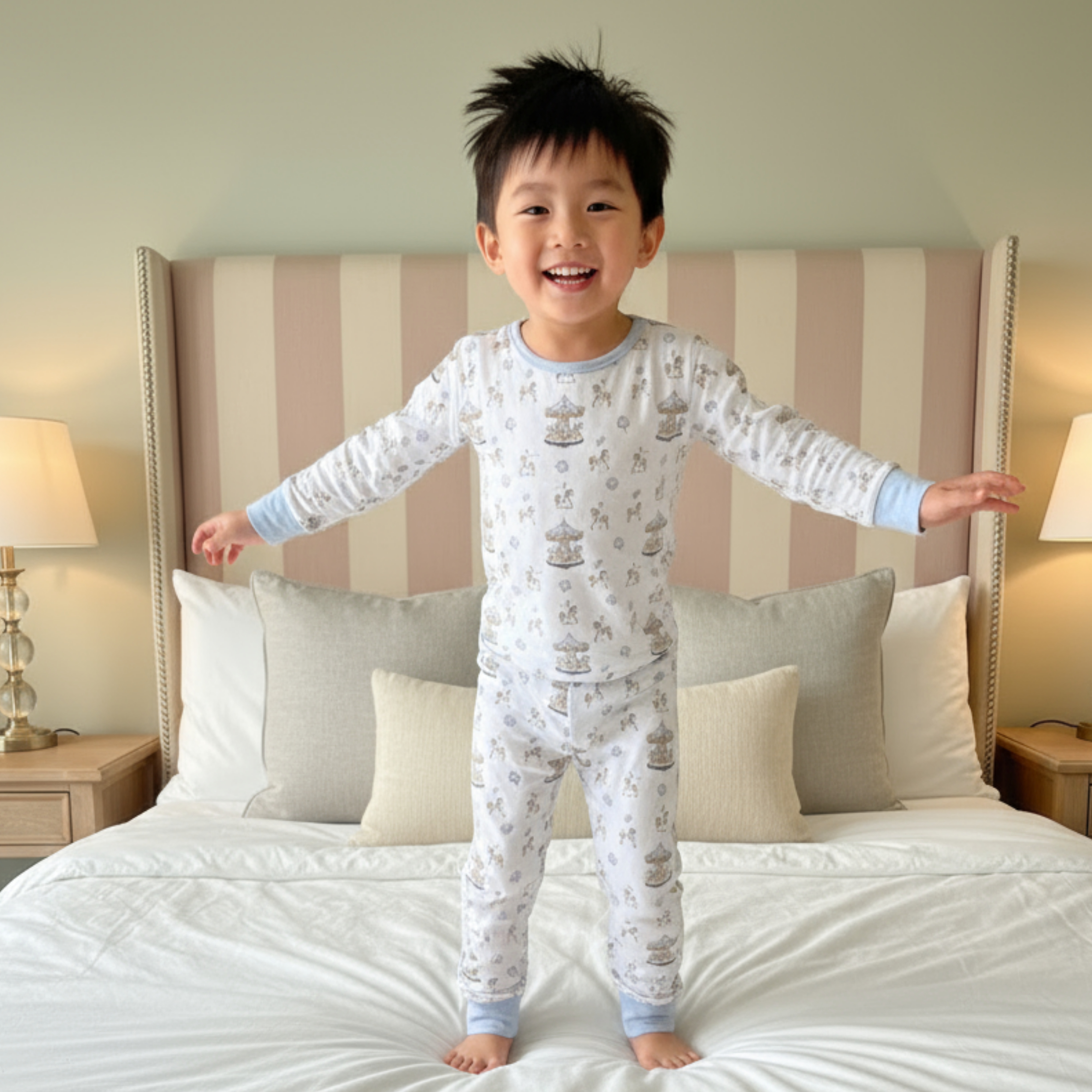 Carousel Blue Pajama Set