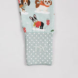 Puppy Love Blue Long Sleeves Zipper Romper