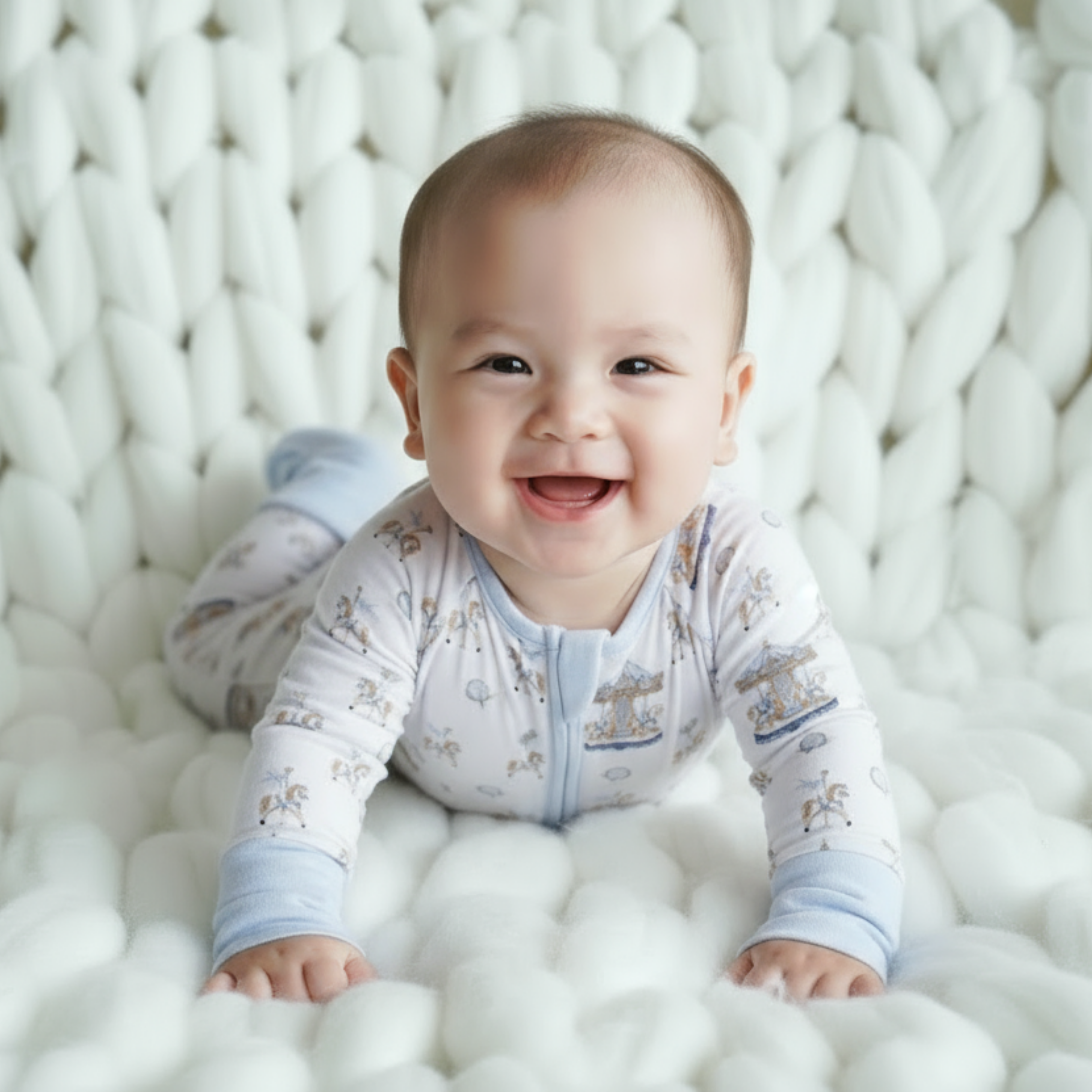 Carousel Blue Long Sleeves Zipper