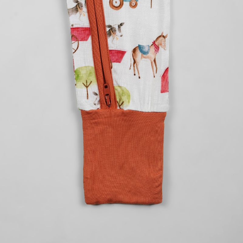 Farm Buddies Long Sleeves Zipper Romper