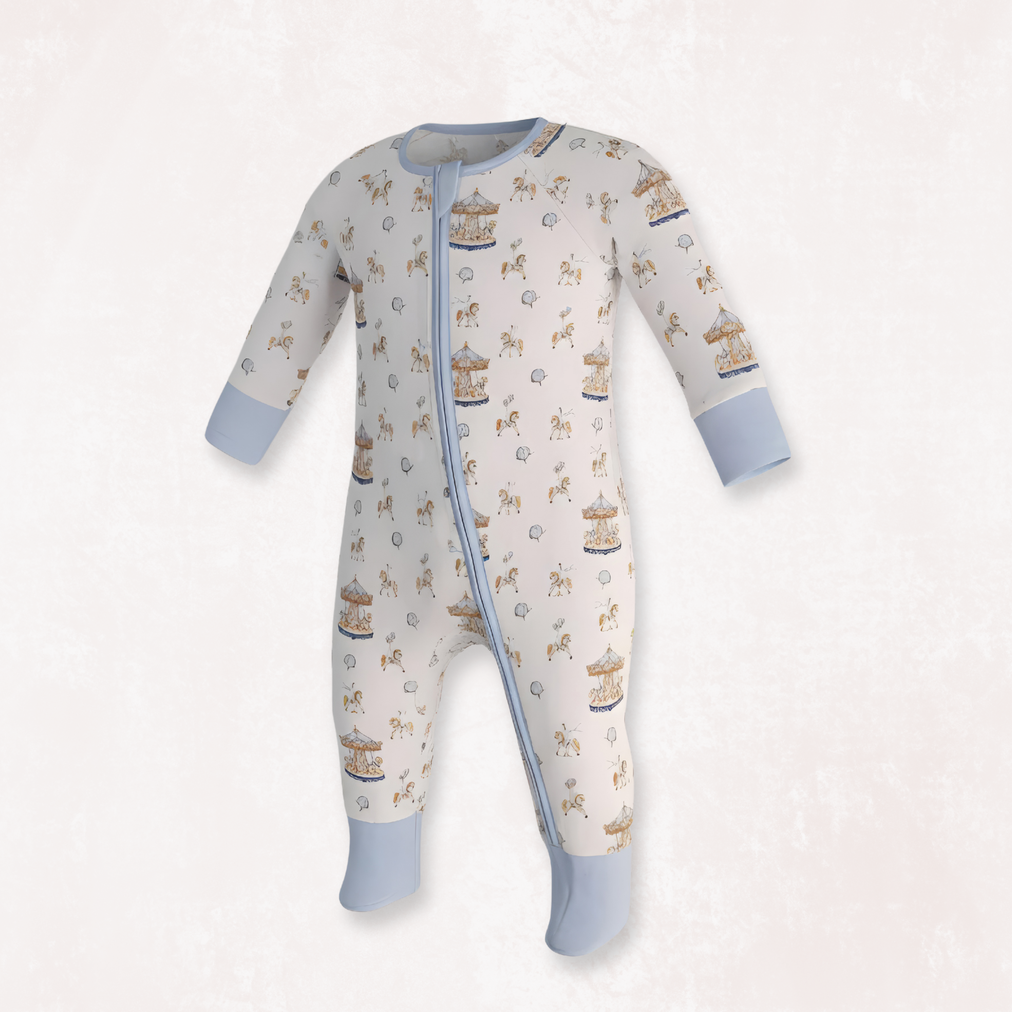 Carousel Blue Long Sleeves Zipper