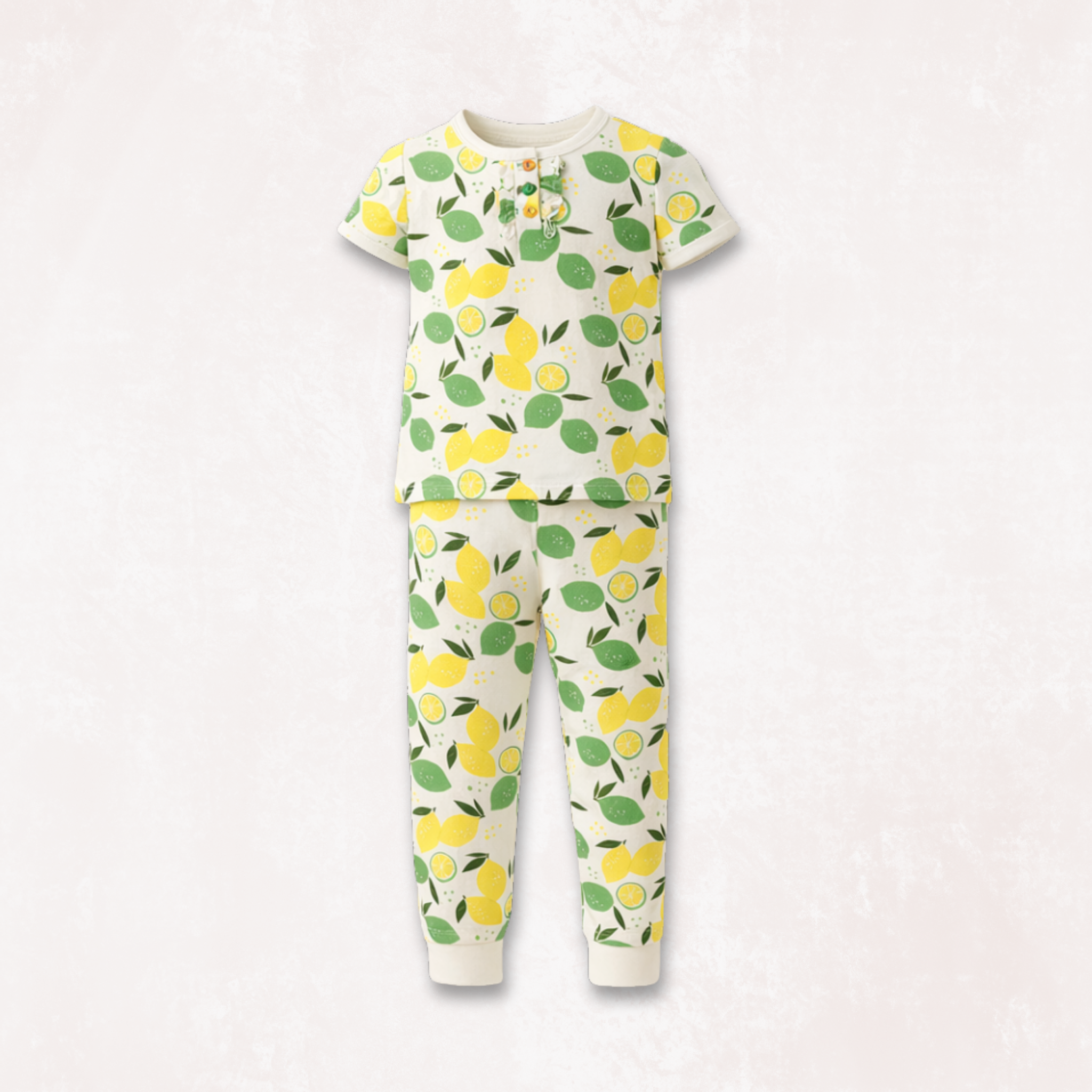 Lemon Angel with Buttons & Frills |PJ Set