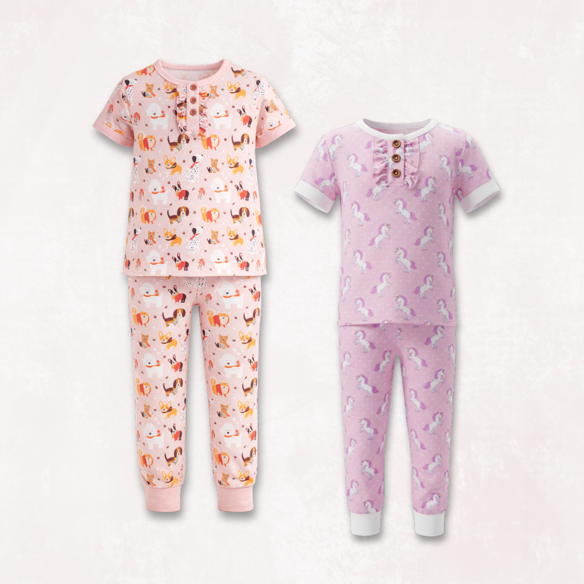 Puppy Love Pink & Unicorn Wonderland Pajama Set Combo