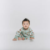 Puppy Love Blue Long Sleeves Zipper Romper