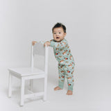 Puppy Love Blue Long Sleeves Zipper Romper