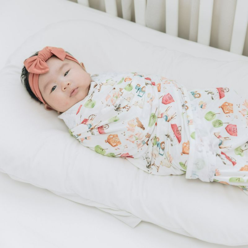 Farm Buddies Swaddle and Hat Set