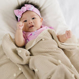 Vanilla Dots Knit Blanket