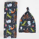Cycle Safari Swaddle Blanket and Hat Set