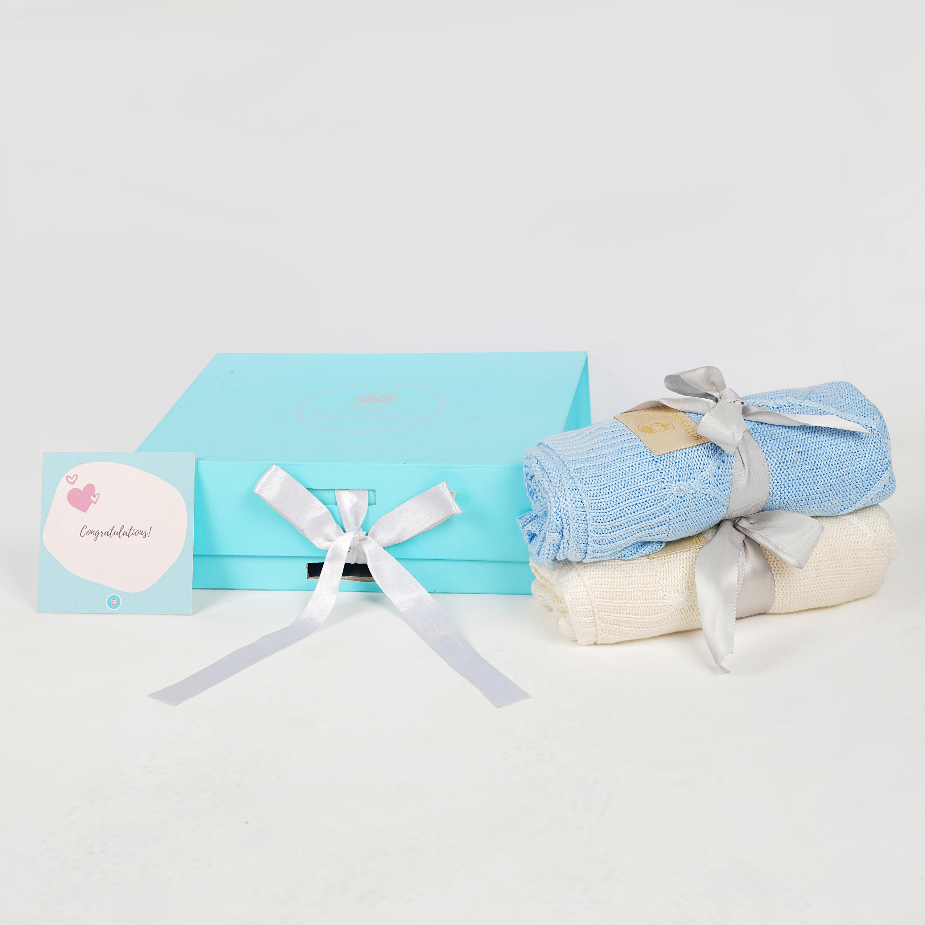 Organic Bamboo Baby Boy Blanket Duo Set - Blue
