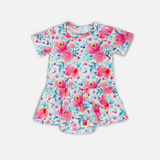 Pink Rose  Bodysuit Twirl Dress