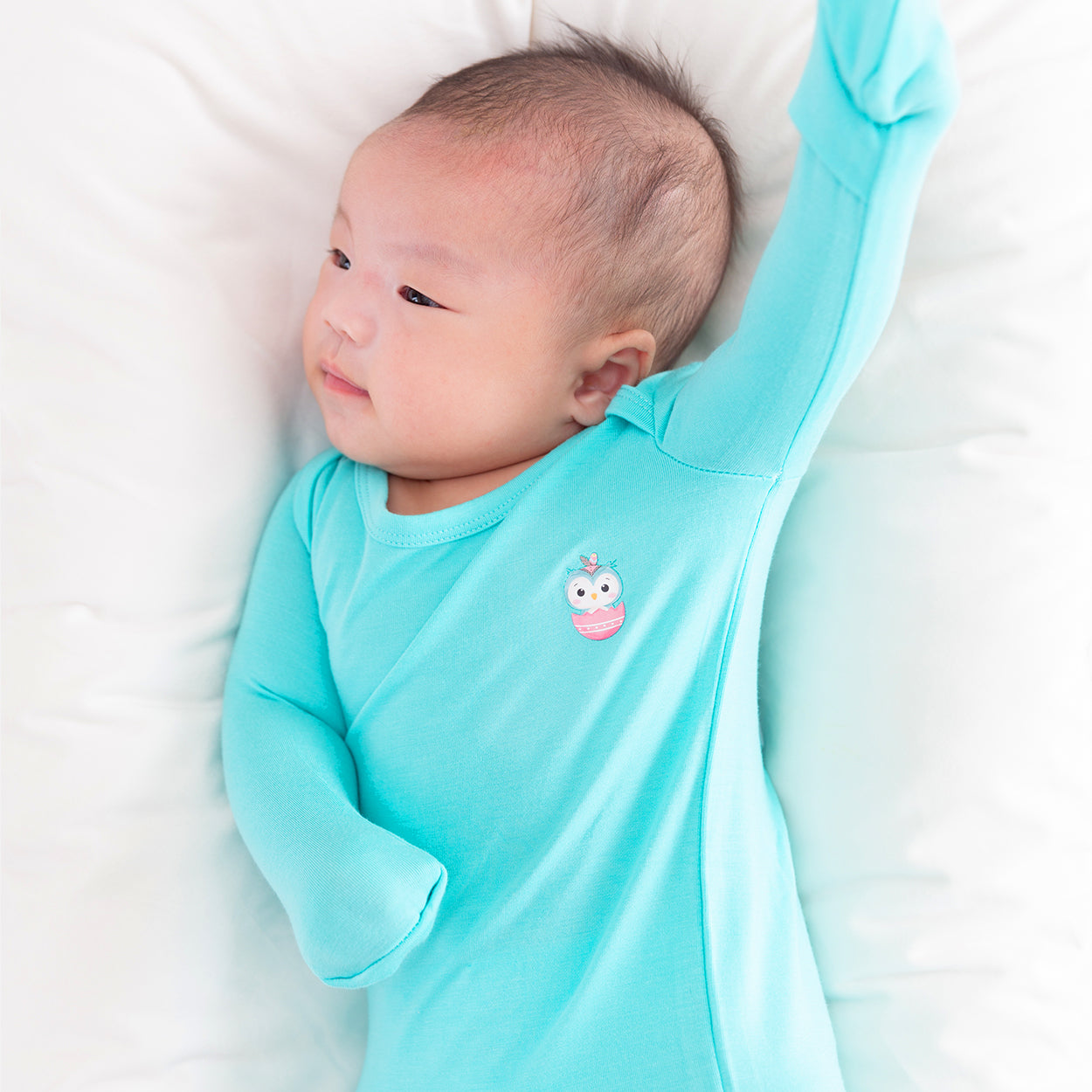 Signature Newborn Toffee Knot Gown (Aqua Blue)