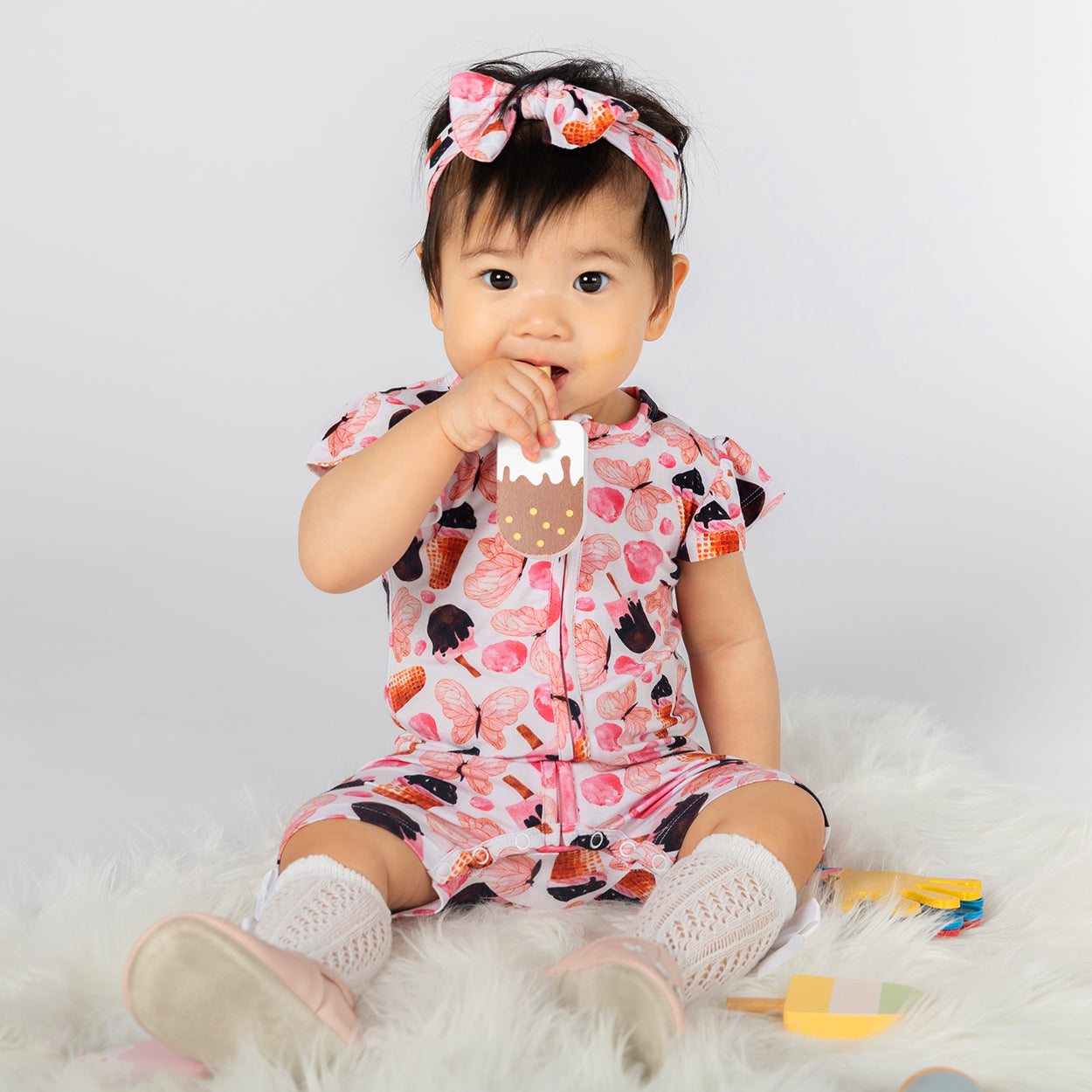 Butterchoc Half Sleeves Zipper Romper