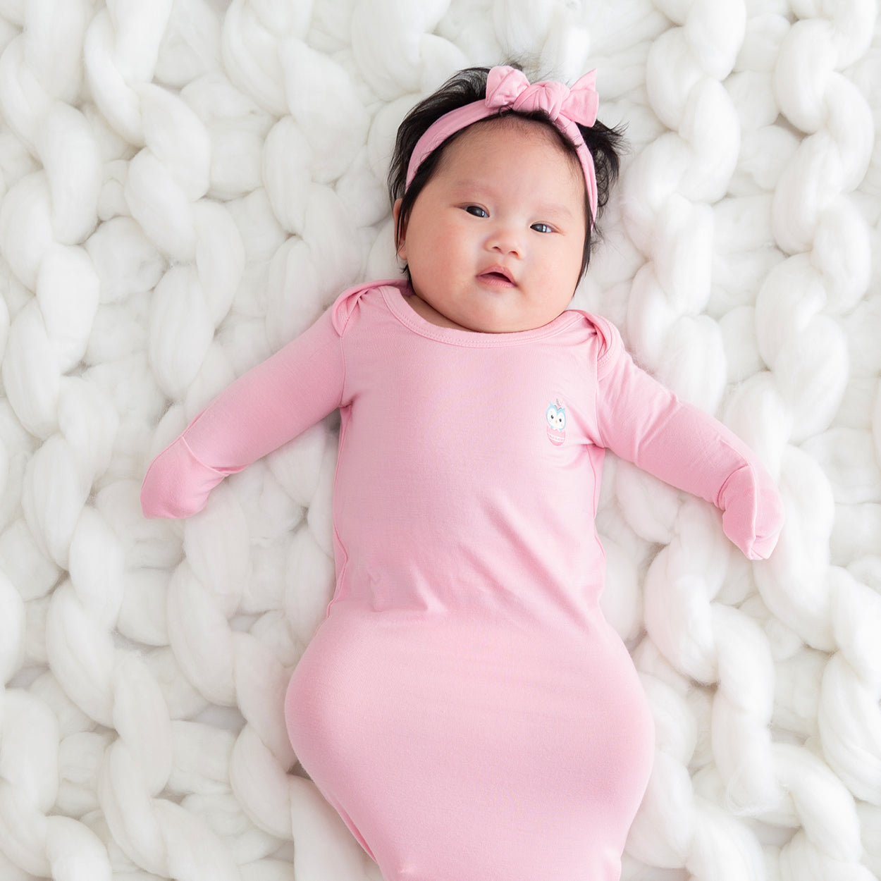 Signature Newborn Toffee Knot Gown (Baby Pink)