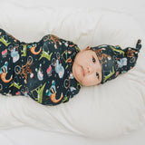 Cycle Safari Swaddle Blanket and Hat Set