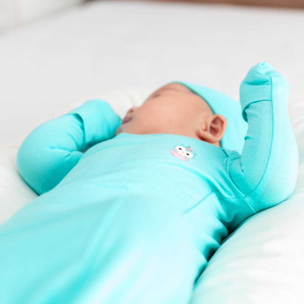 Signature Newborn Toffee Knot Gown (Aqua Blue)