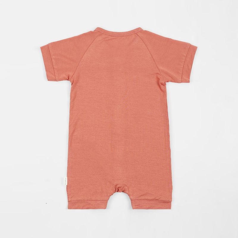 Copper Kiss Half Sleeves Zipper Romper