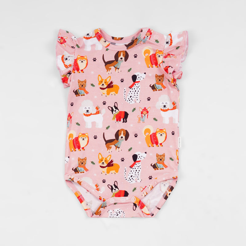 Puppy Love Pink Newborn Onesie