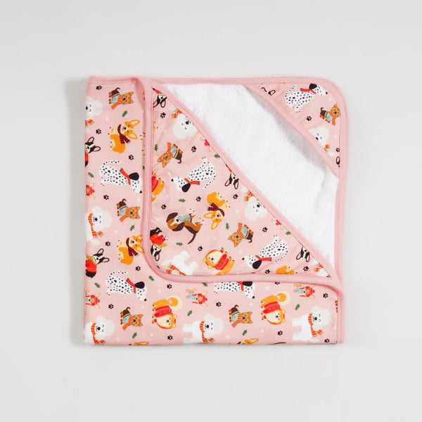 Puppy Love Pink Bamboo Hooded Towel
