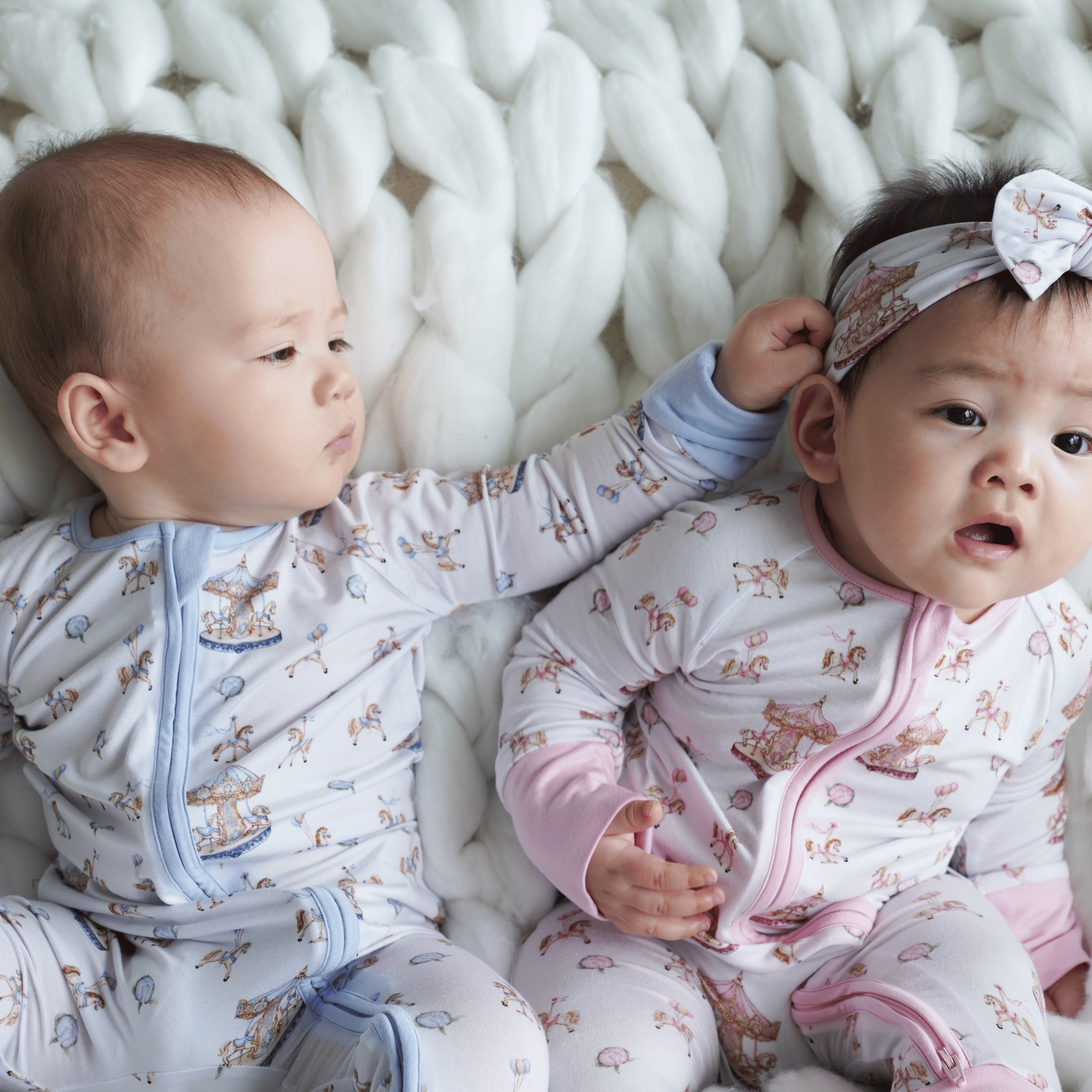 Carousel Blue Long Sleeves Zipper