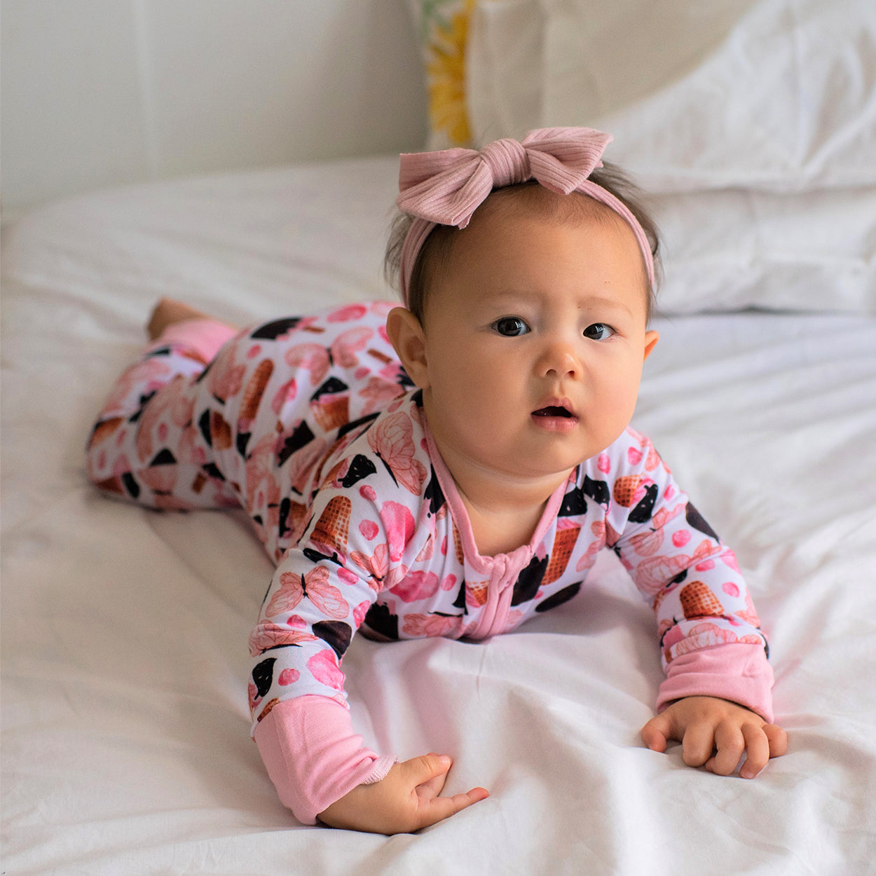 Butterchoc, Signature Pink & Hamptons Long Sleeves Zipper Rompers combo