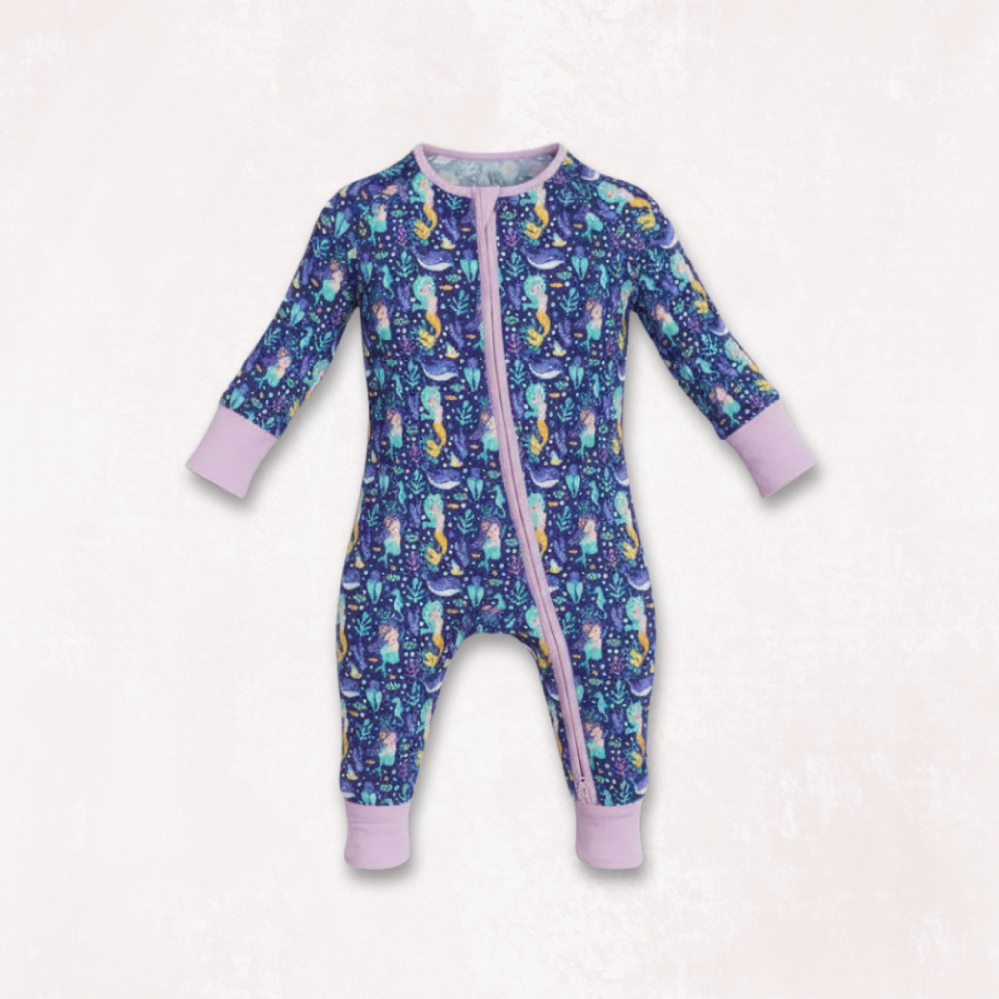 Mermaid Dreams Long Sleeves Zipper Romper