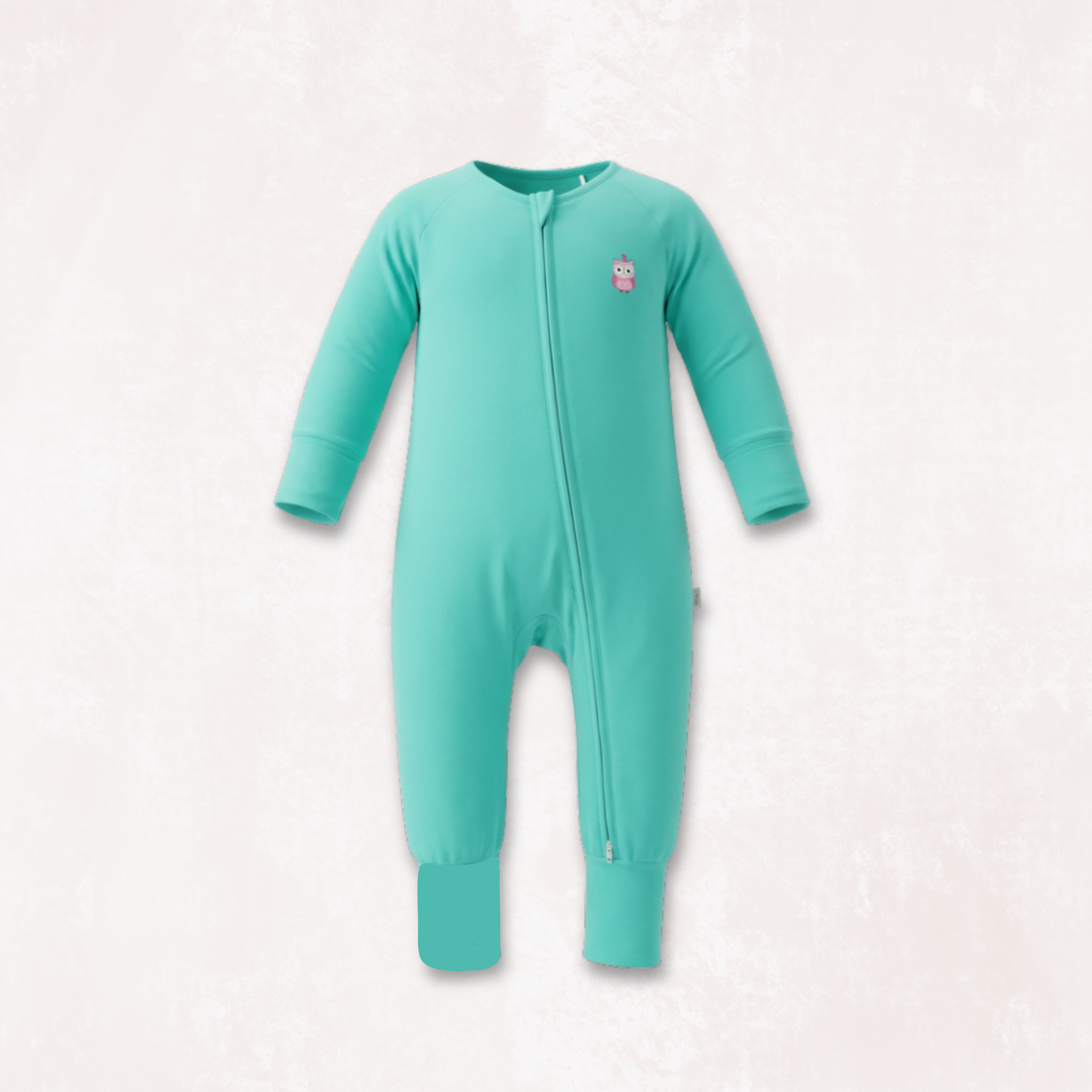 Signature Long Sleeves Zipper Romper (Aqua Blue)