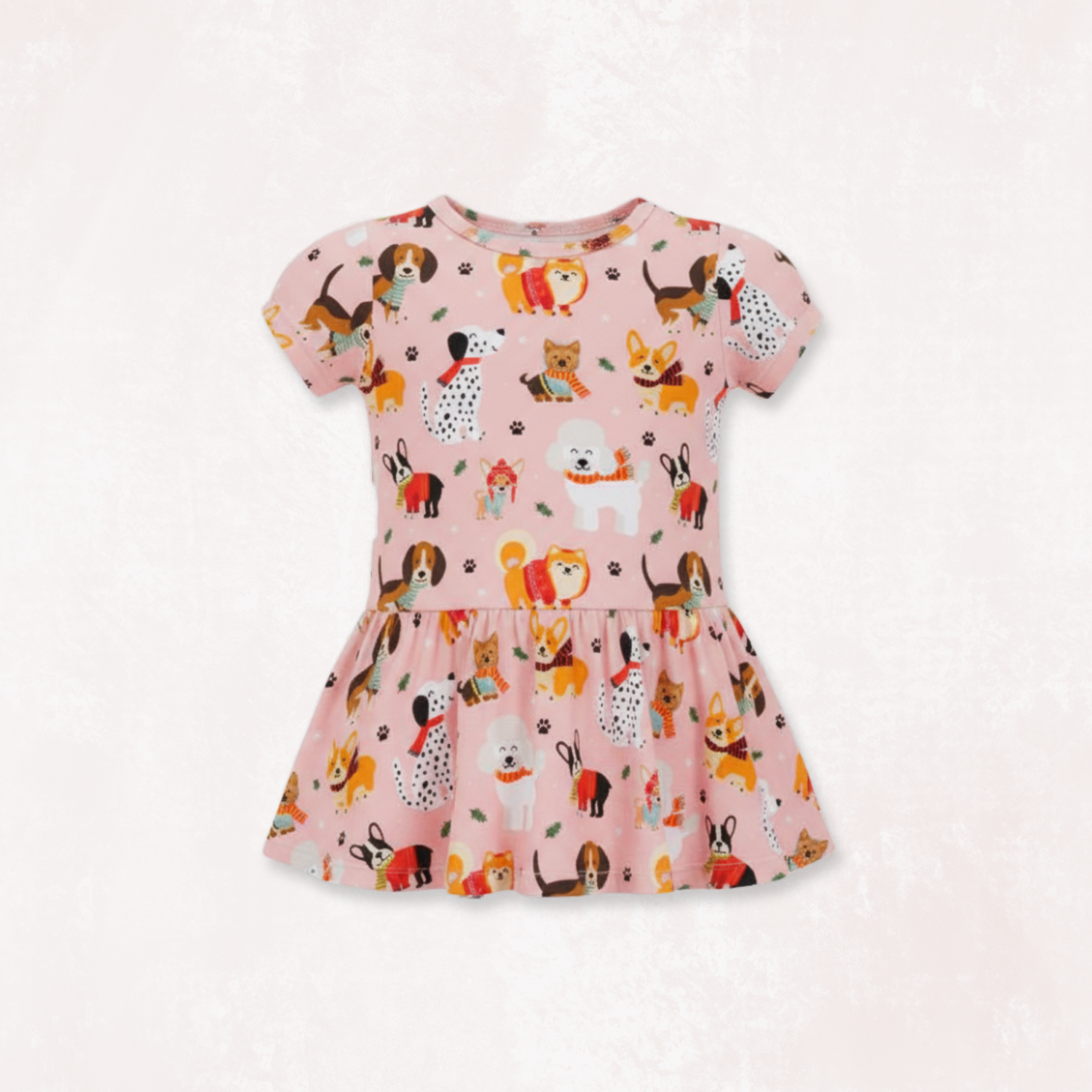 Puppy Love Pink Bodysuit Twirl Dress