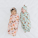 Puppy Love Blue Swaddle and Hat Set