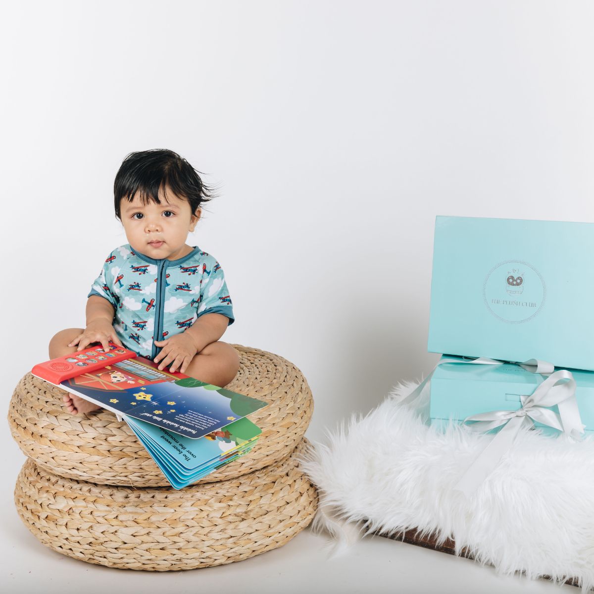 Signature Blue & Jet Set Go & Monkute Half Sleeves Zipper Rompers combo