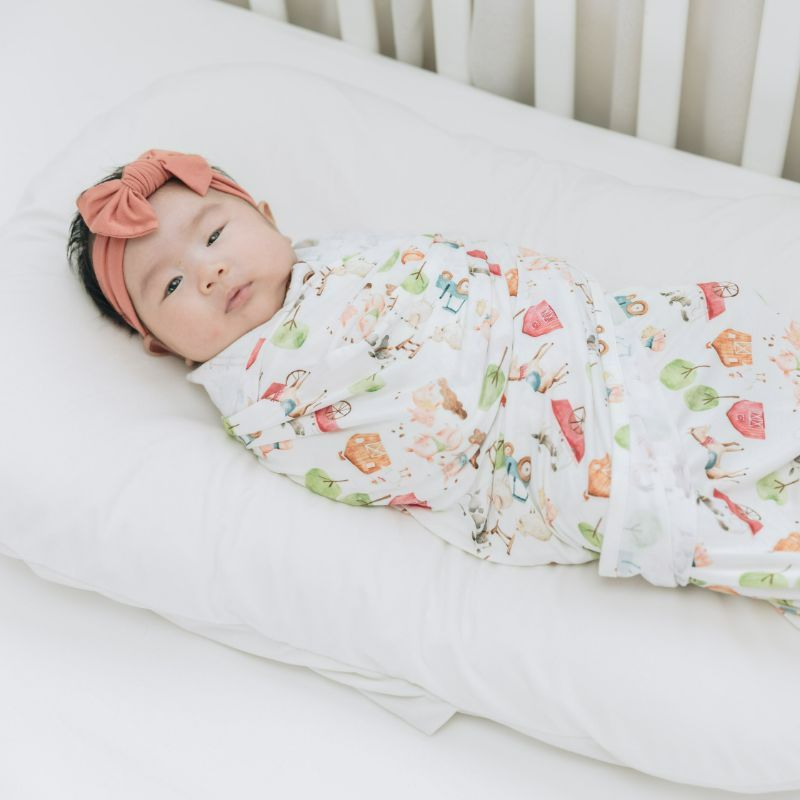 Farm Buddies Swaddle and Hat Set