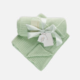 Organic Bamboo Gender Neutral Baby Blanket Duo Set - Green