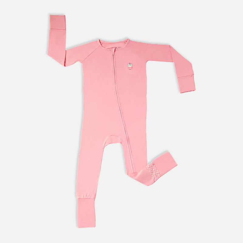 Signature Long Sleeves Zipper Romper (Baby Pink)