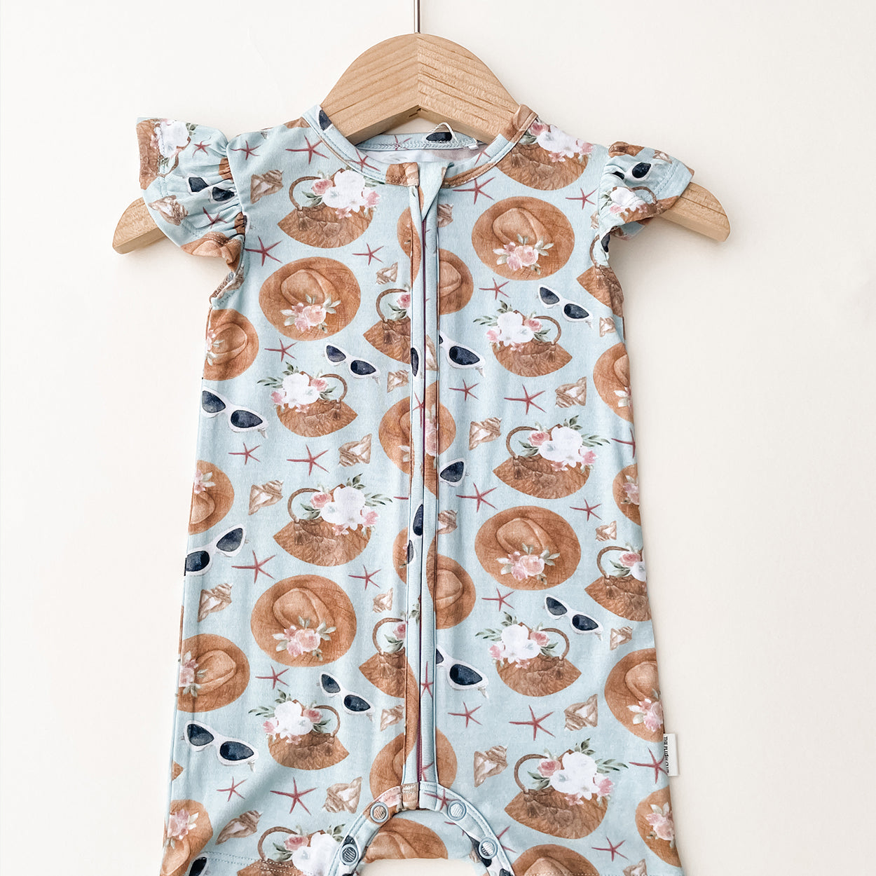 Hamptons Half Sleeves Zipper Romper