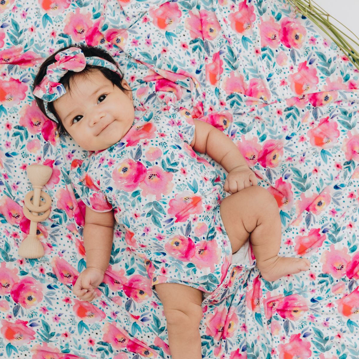 Pink Rose Newborn Onesie