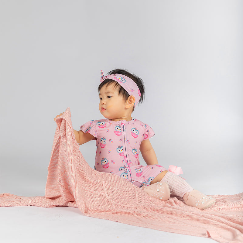 Organic Bamboo Baby Girl Blanket Duo Set - Pink