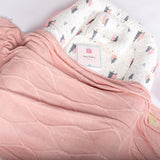 Organic Bamboo Baby Girl Blanket Duo Set - Pink