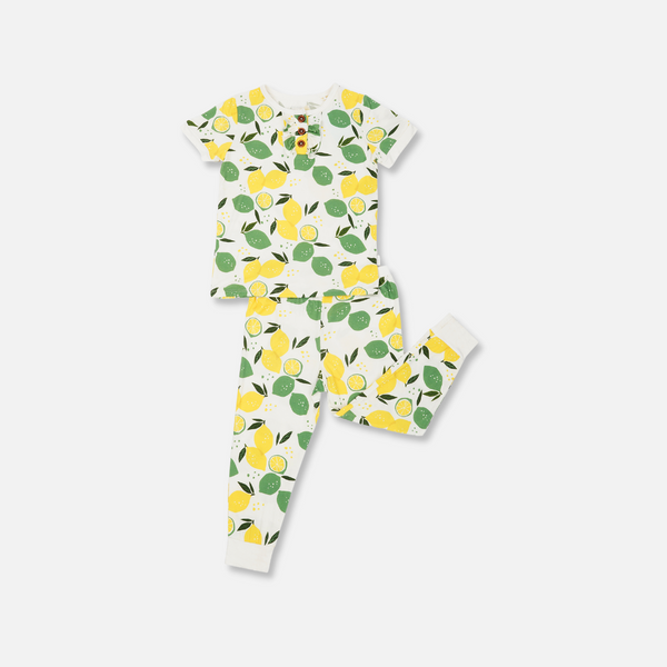 Lemon Angel with Buttons & Frills |PJ Set